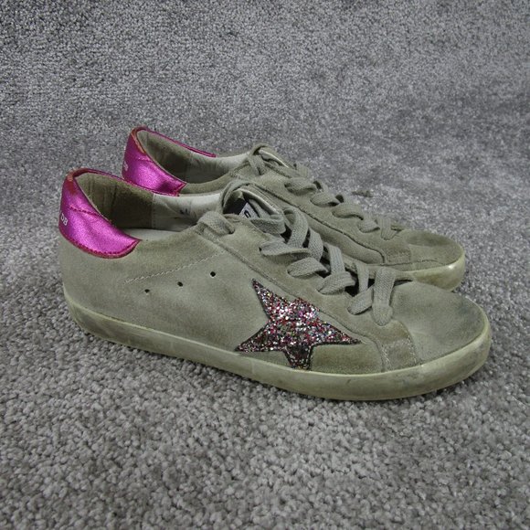 Golden Goose Sneakers Womens Size 37 Eu 6.5 Hidden Wedge Lace Up - Picture 1 of 11